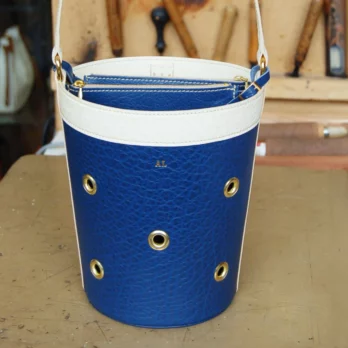 réalisation sac avec composteur laiton marquage cuir
